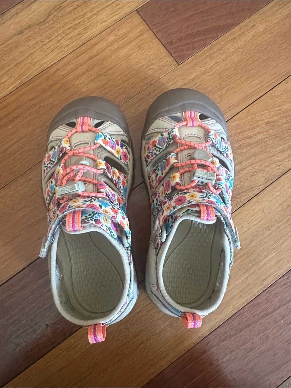 Keen Kids Beige Floral Closed-Toe Sandals - Comfortable Play Shoes